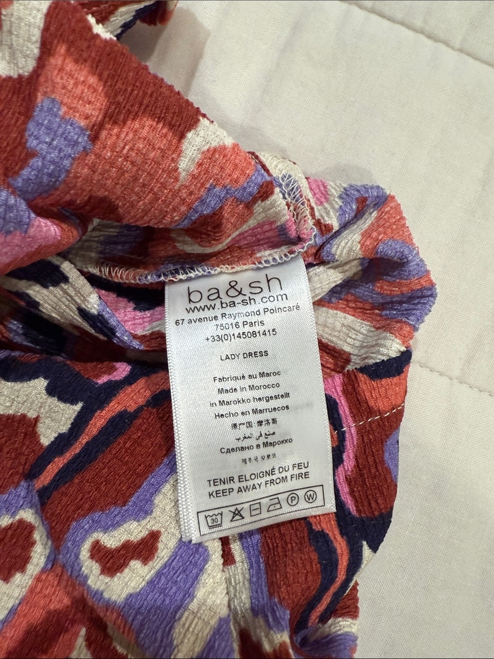ba&sh Pink Multi Abstract Square-Neck Mini Dress - Picture 5 of 5